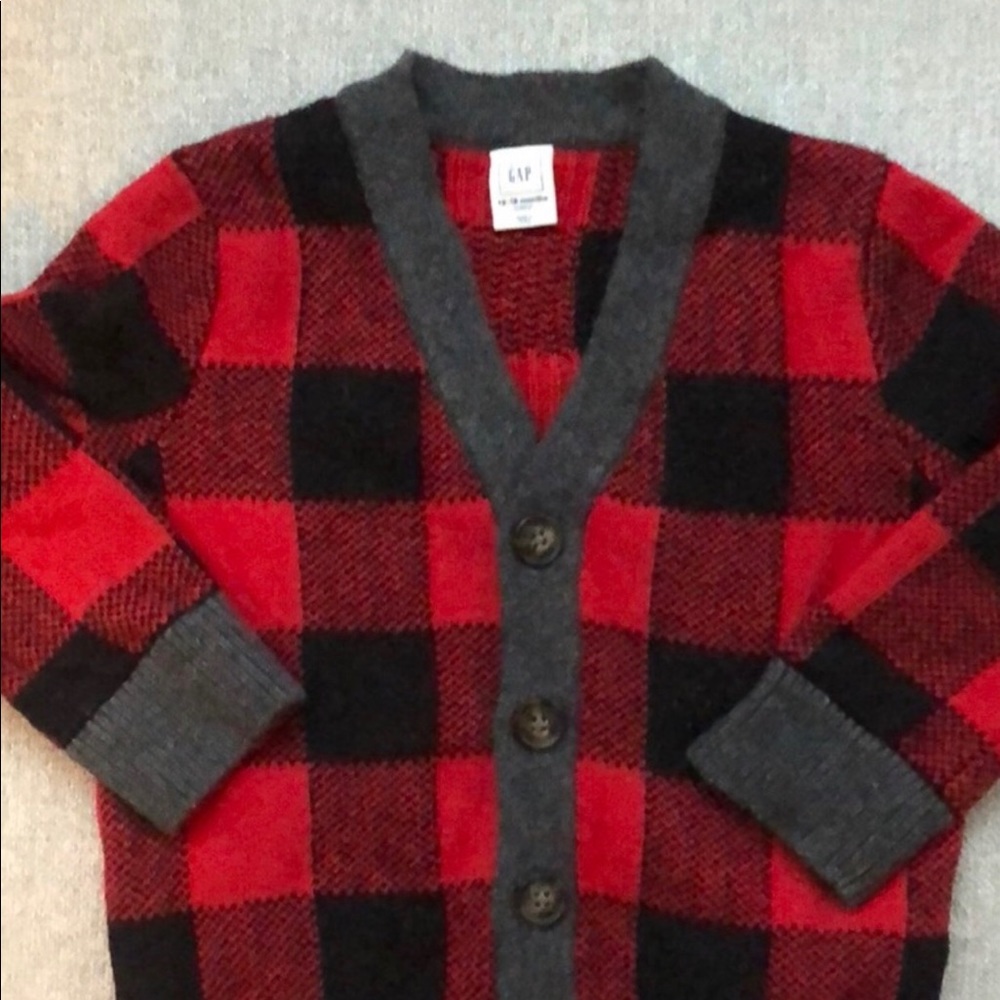 Gap buffalo plaid button up cardigan